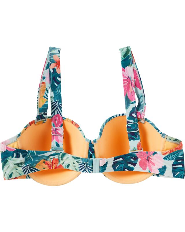 Haut de bikini à fleurs femme, bleu imprimé (KiK Bikini-Oberteil mit Blumenmuster (blau bedruckt)) — KiK, produit allemand authentique au Maroc