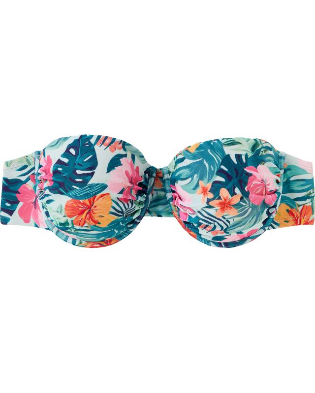 Haut de bikini à fleurs femme, bleu imprimé (KiK Bikini-Oberteil mit Blumenmuster (blau bedruckt)) — KiK, produit allemand authentique au Maroc