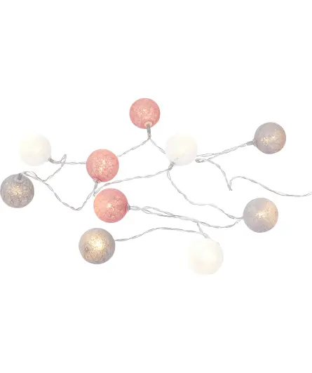LED-Lichterkette mit Baumwollkugeln