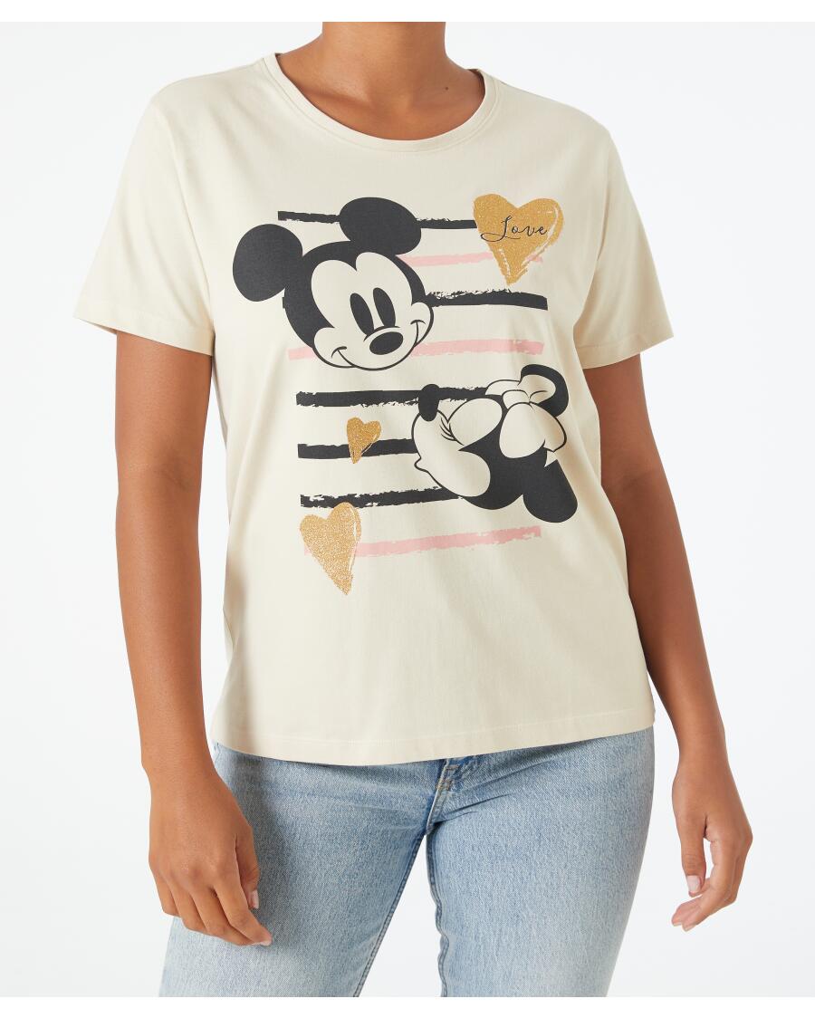Mickey and Minnie Mouse T-Shirt naturfarben