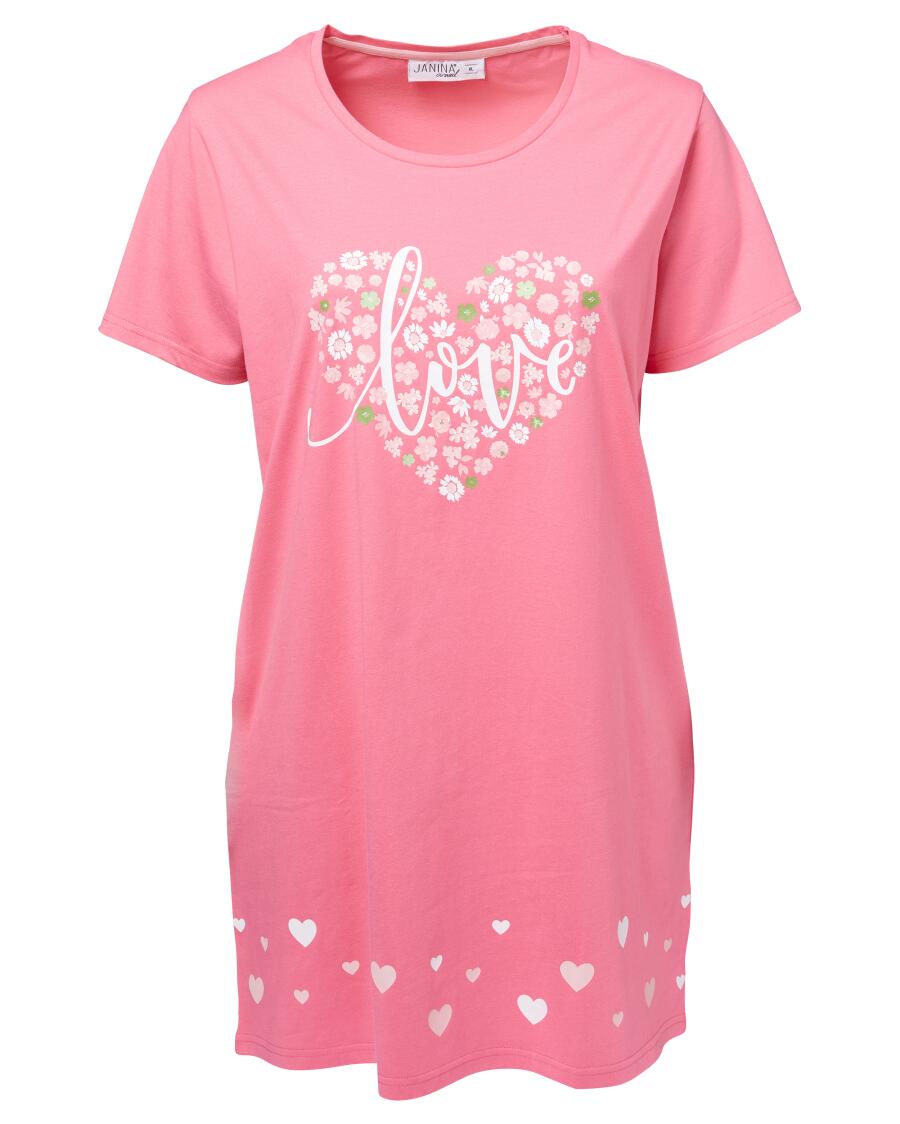 Bigshirt mit Herzen rosa