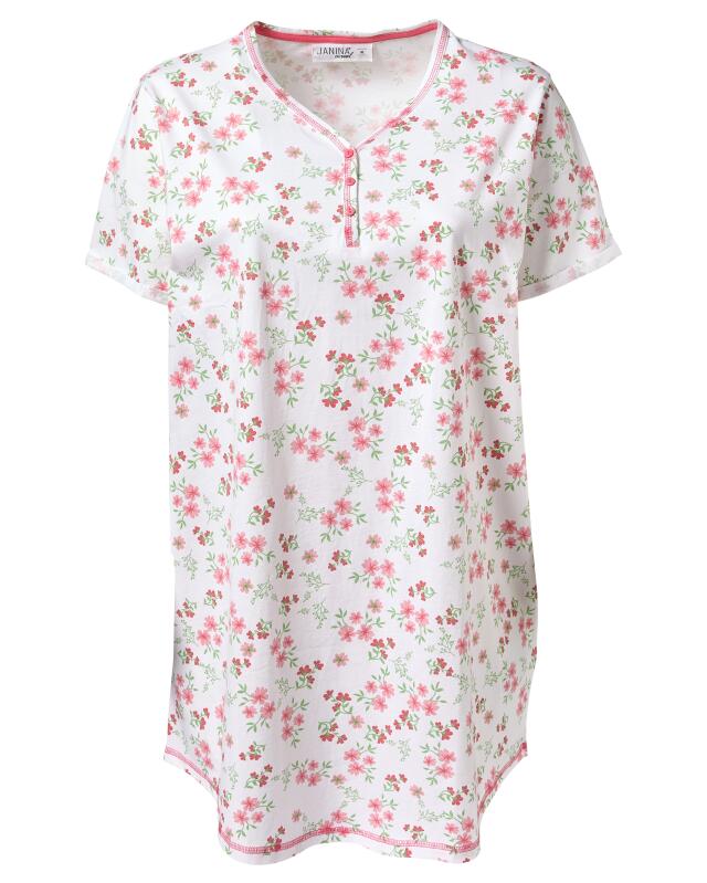 Chemise de nuit à fleurs femme, à fleurs (KiK Geblümtes Bigshirt (Blumendruck)) — KiK, produit allemand authentique au Maroc