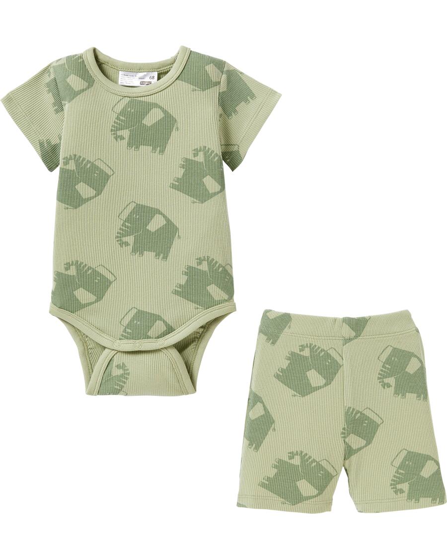 Newborn Body + Shorts hellgrün
