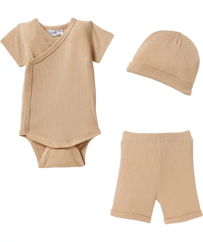 Newborn Mütze + Wickelbody + Hose