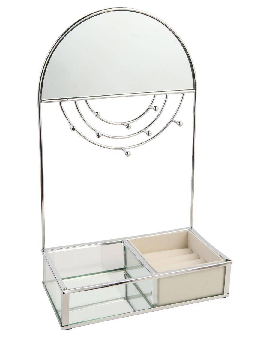 Schmuckhalter mit Spiegel silber