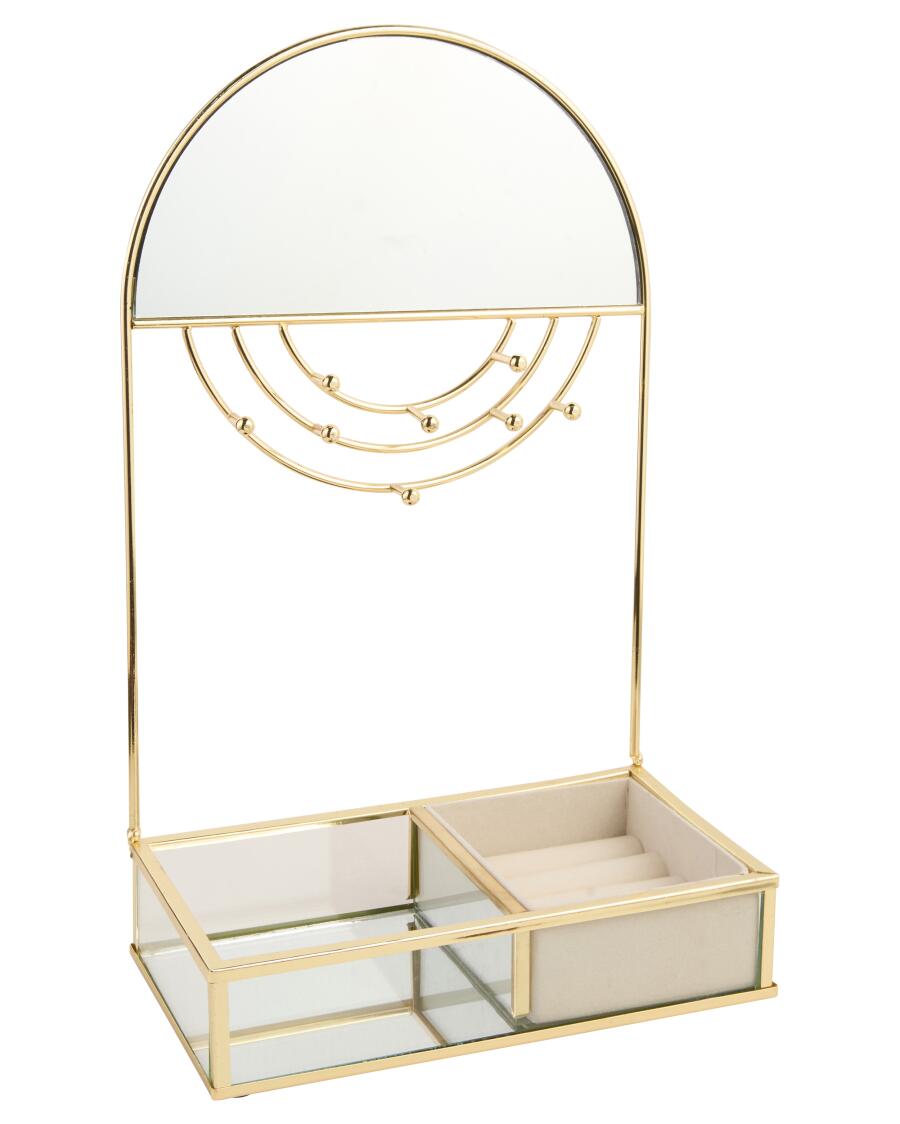 Schmuckhalter mit Spiegel gold