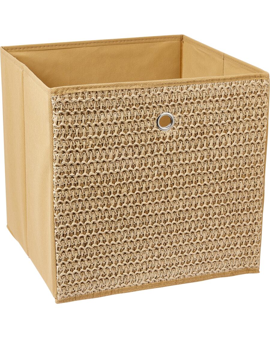 Úložný box s papírovou síťovinou béžová