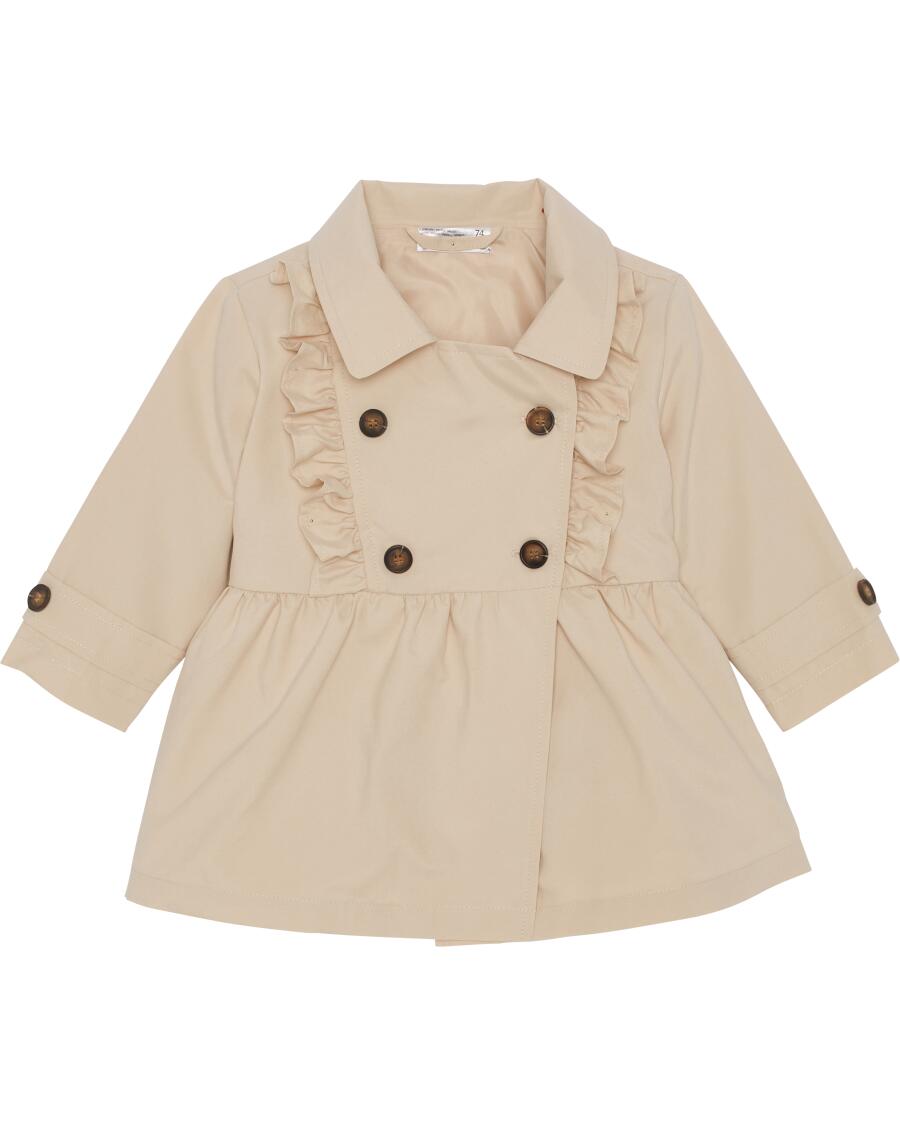 Trenchcoat mit Rüschen naturfarben