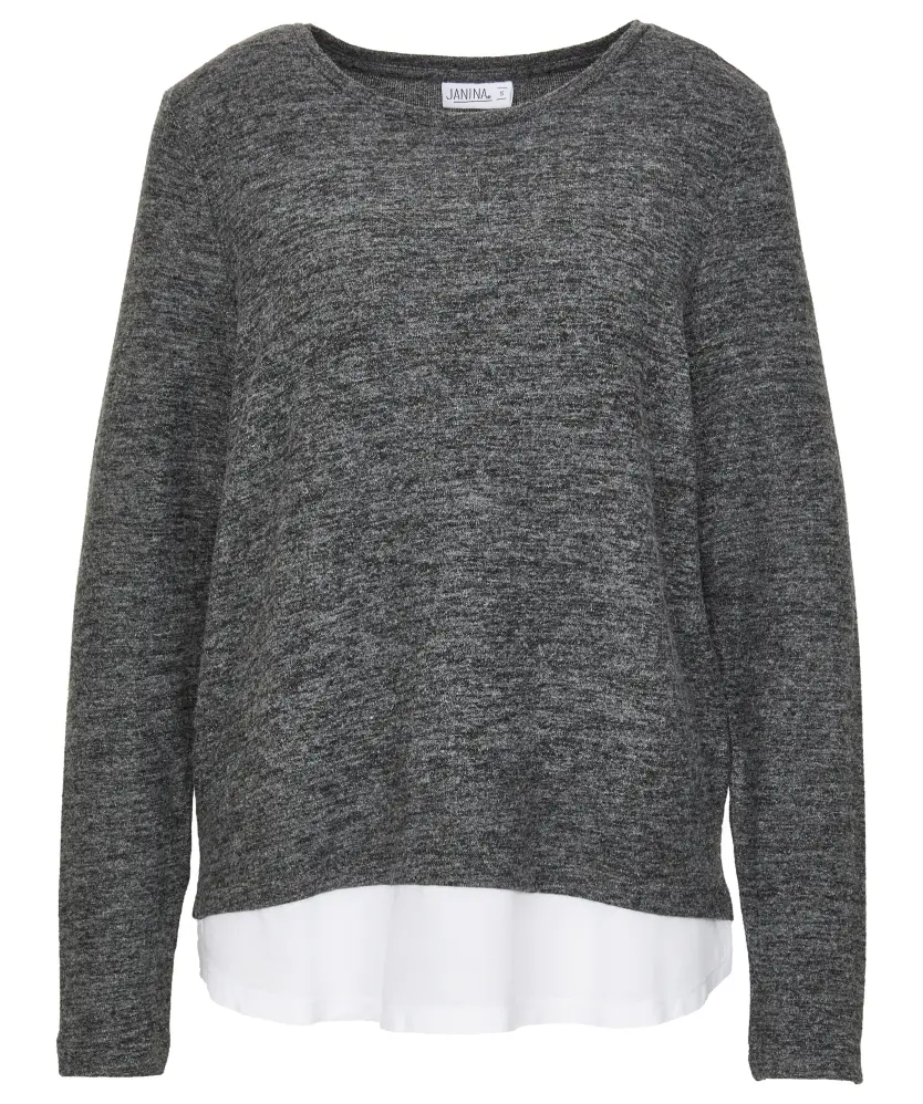 Strickpullover Bluseneinsatz Damen WeiÃƒÂŸ Pullover Mit