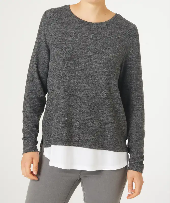 Pullover mit Bluseneinsatz
