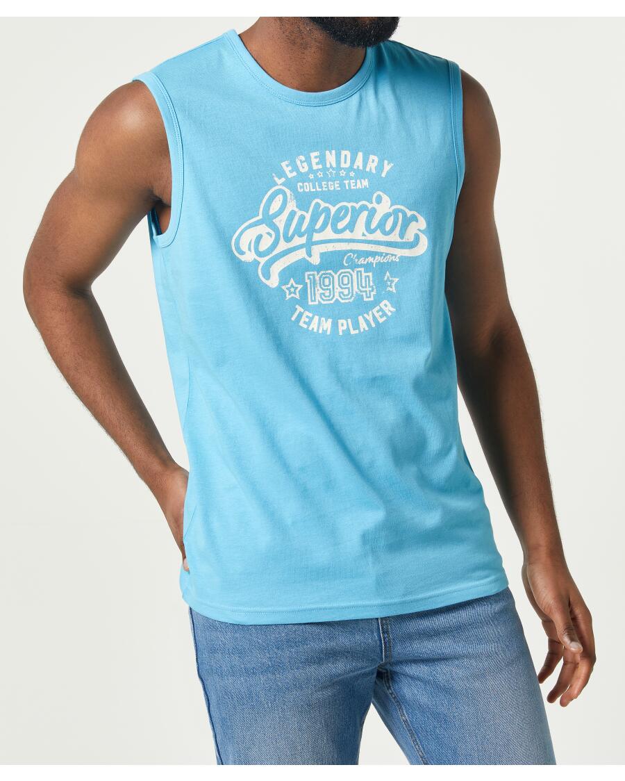 Tanktop mit Schriftzug aqua