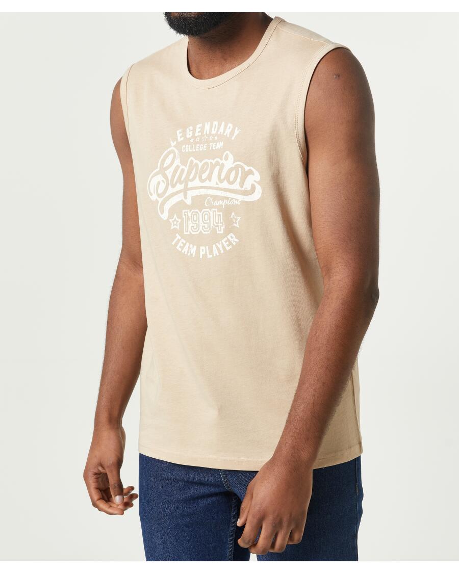 Tanktop mit Schriftzug naturfarben