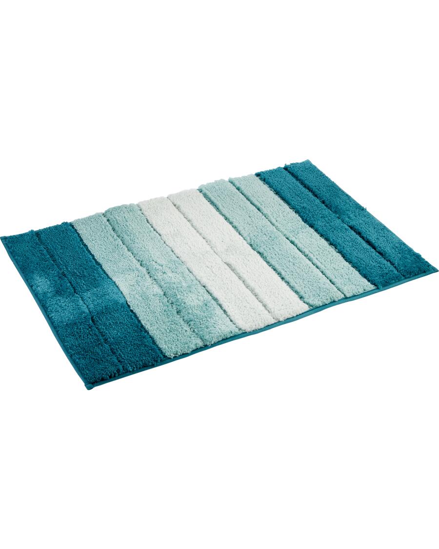 Badteppich mit Streifen türkis