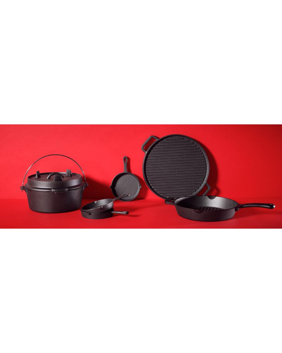 Żeliwne patelnie grillowe Pakiet 3 szt., Ø ok. 14,5 cm