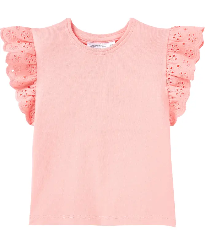 T-shirt met kanten mouwtjes