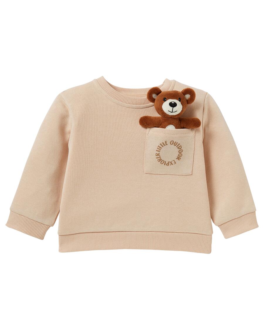 Sweatshirt + Plüschtier braun
