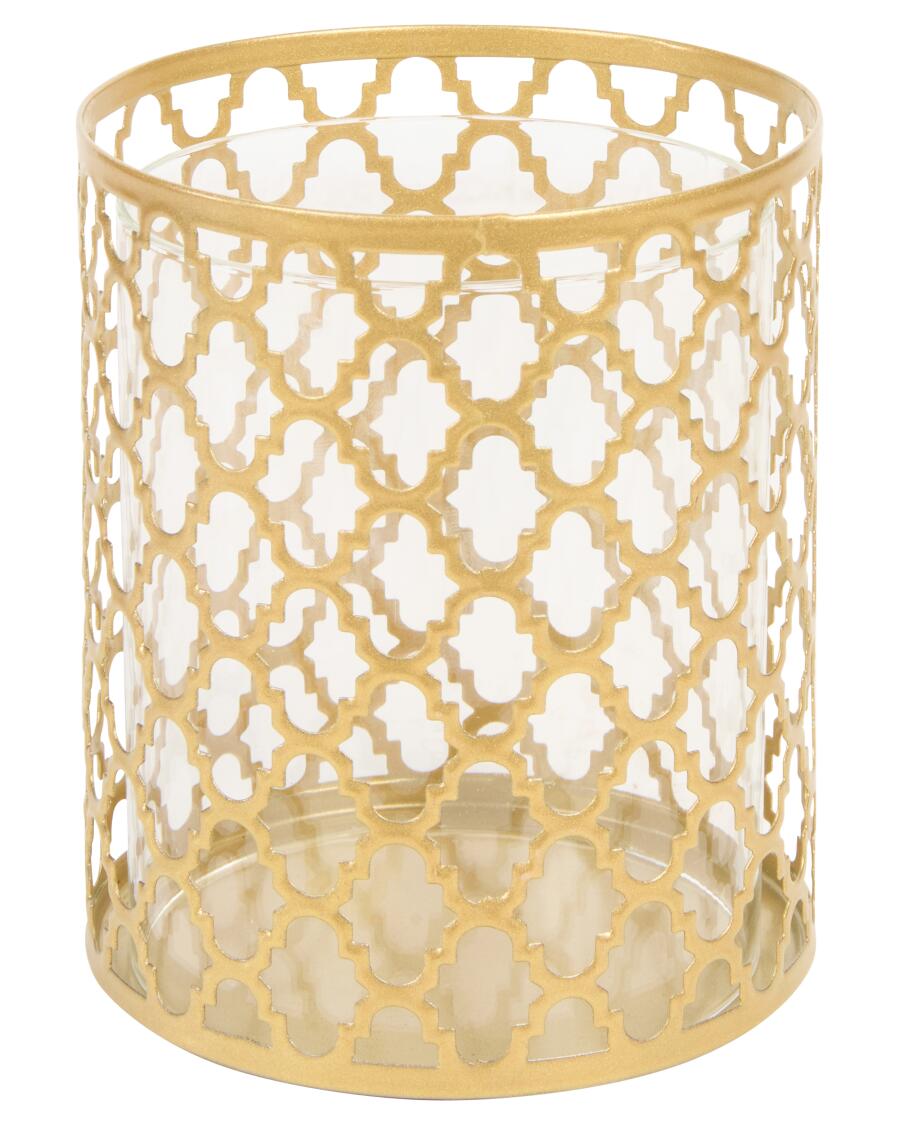 Teelichthalter mit Glaseinsatz gold