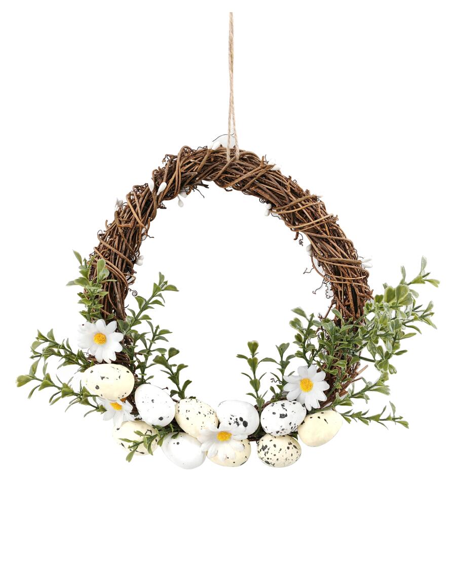 Rattankranz Ostern gelb
