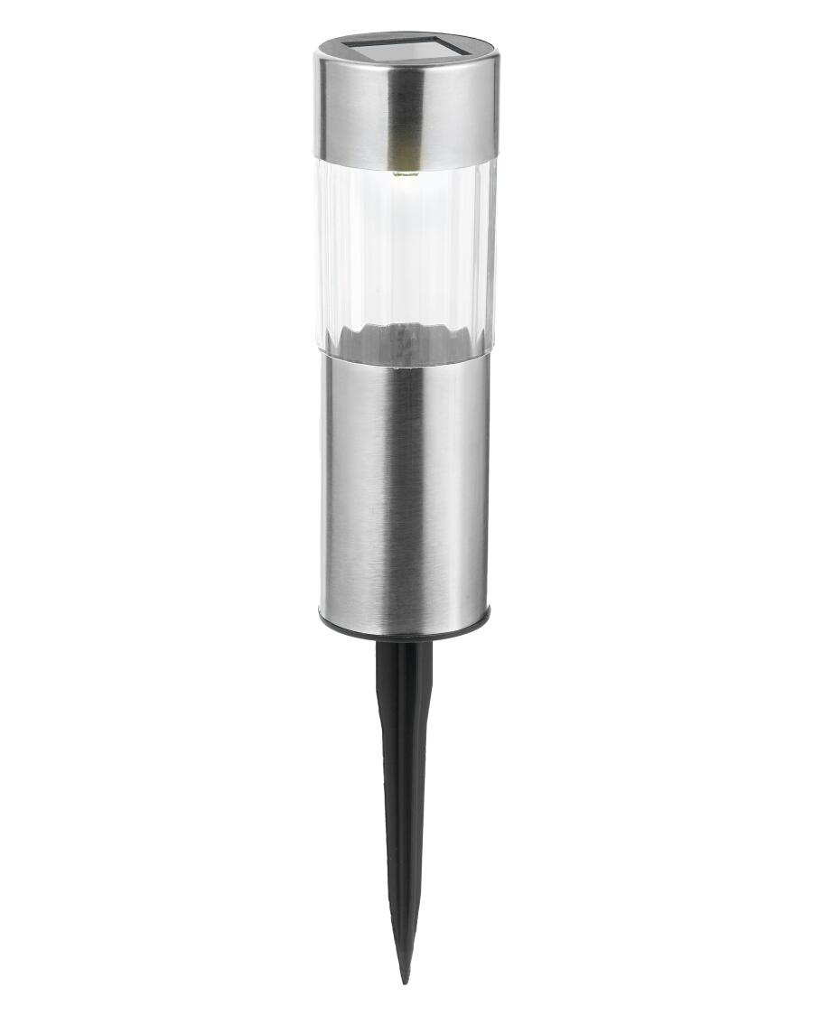 Solarleuchte mit Edelstahl silber