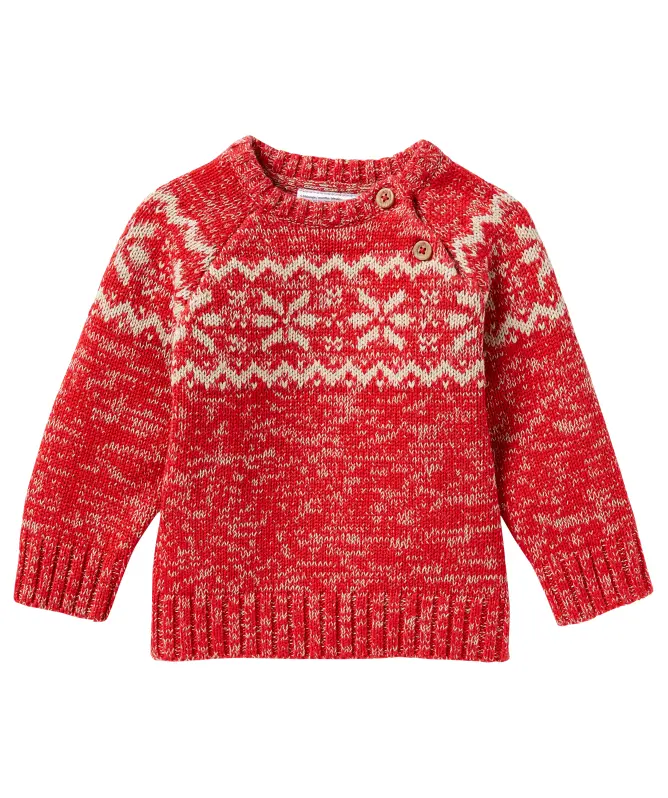 Melanżowy sweter z dzianiny