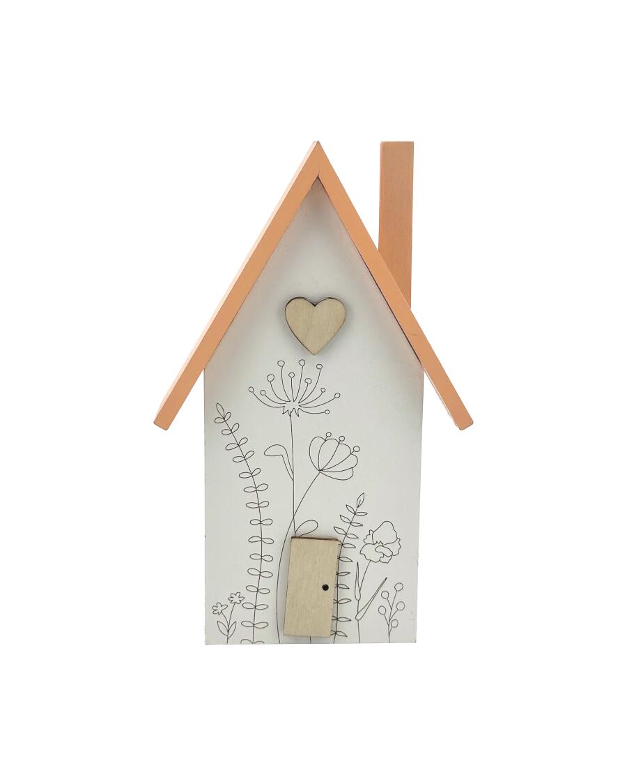Huis met bloemen Decoratie bruin