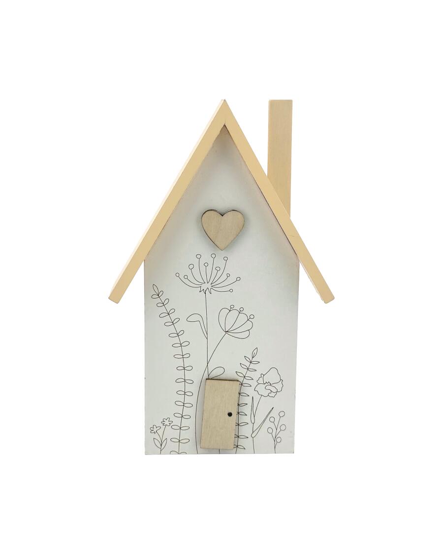 Deko-Haus Blumen Beige