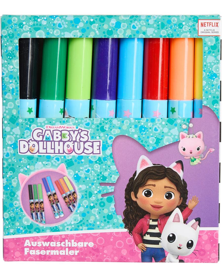 Gabby's Dollhouse Flamastry licencyjne Pakiet 8 szt., zmywalne