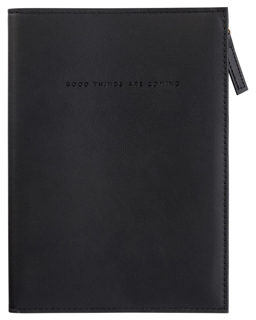 Notizbuch mit Tasche schwarz