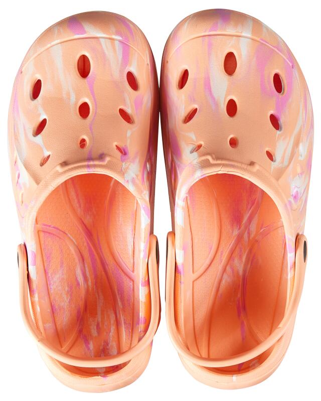 Simple clogs for women, orange patterned (KiK Schlichte Clogs (orange gemustert)) — KiK, authentic German product in Morocco