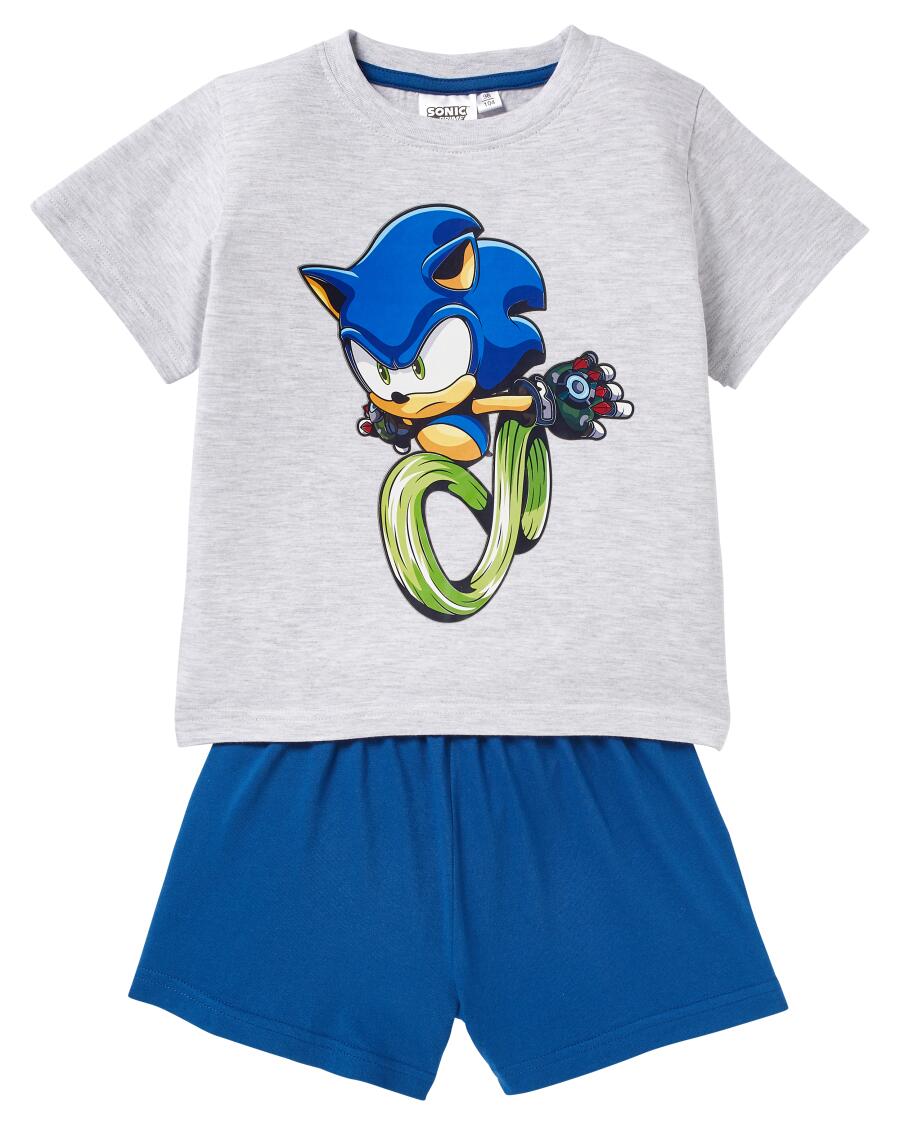 Sonic pyjama licht grijs gemeleerd