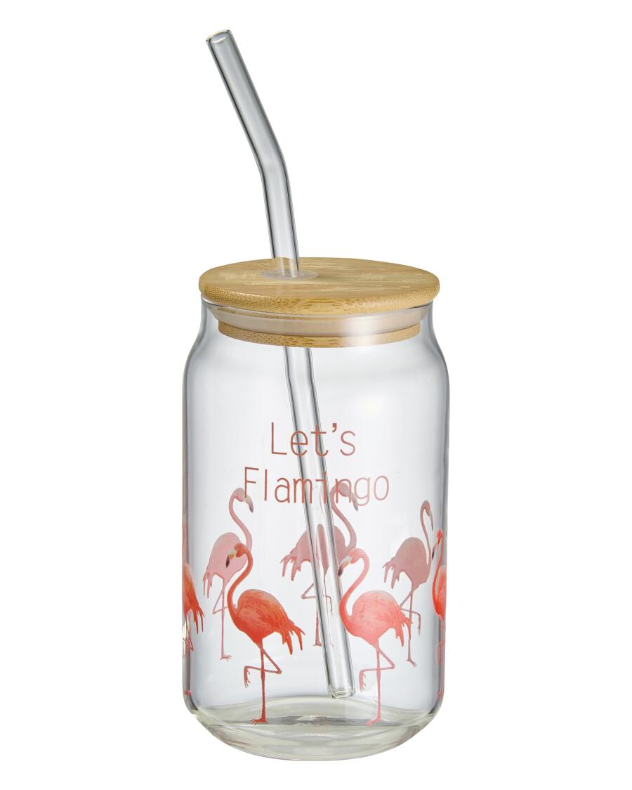 Sklenice na pití Flamingo růžová