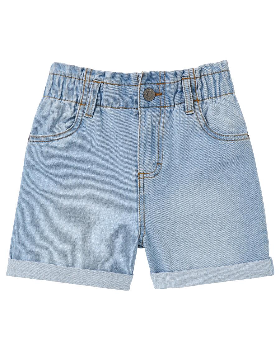 Denim shorts denimblauw licht gewassen