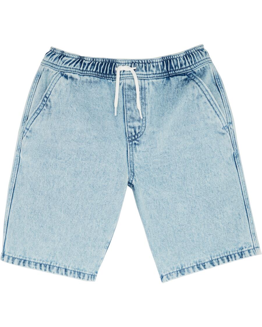 jeans short in bermudalengte denimblauw licht gewassen