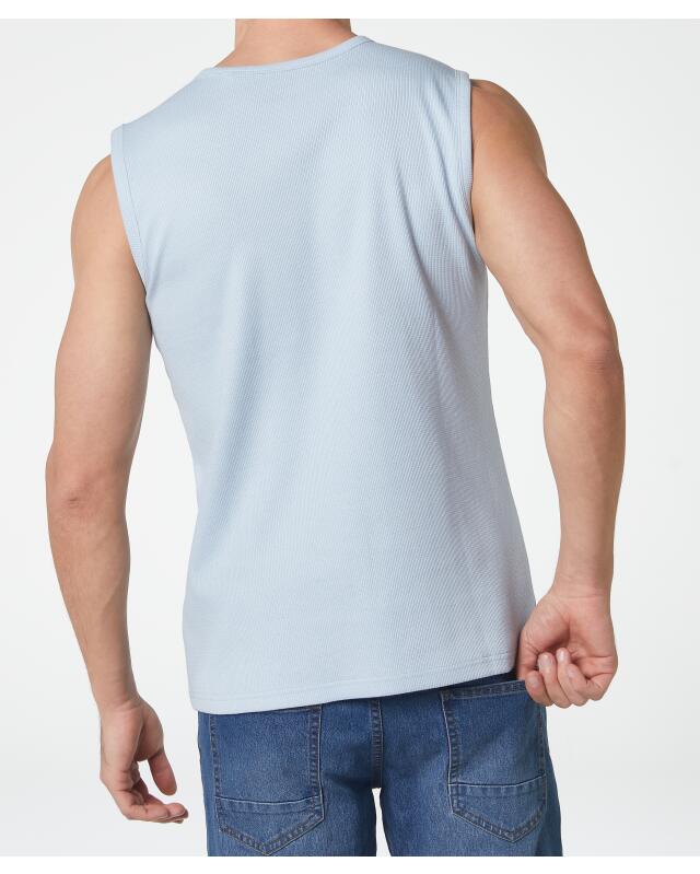 Débardeur gaufré homme, bleu clair (KiK Tanktop mit Waffelstruktur (hellblau)) — KiK, produit allemand authentique au Maroc