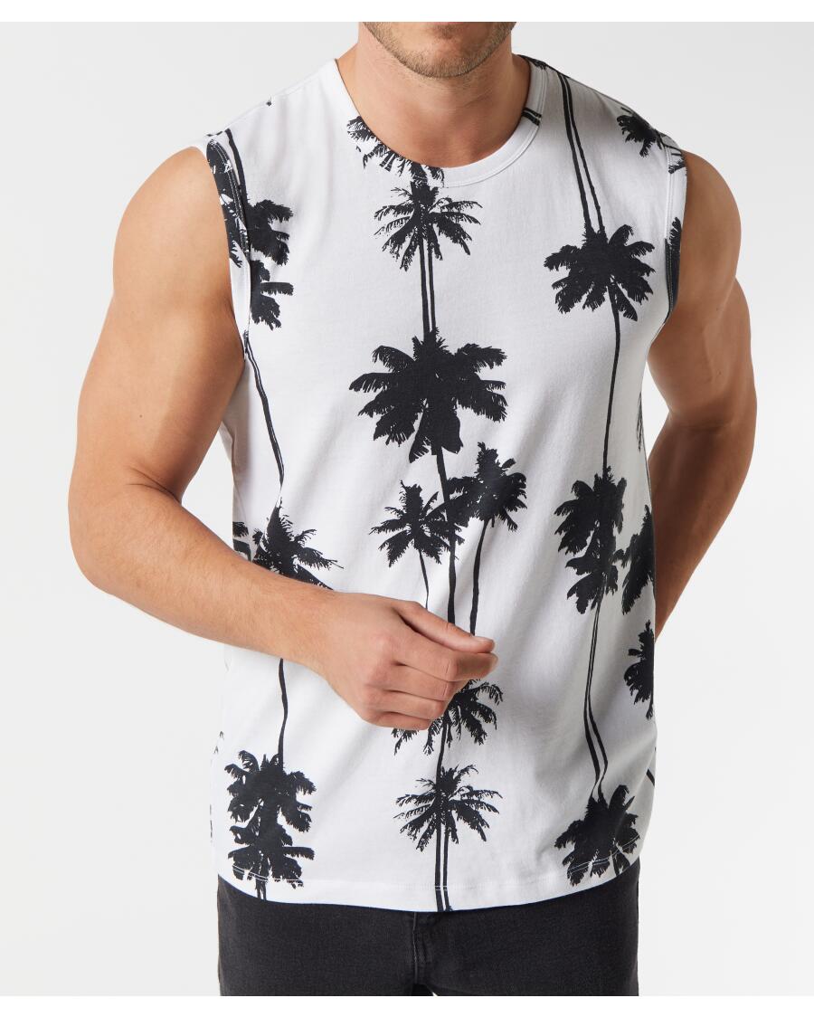 Tanktop Palmen weiß