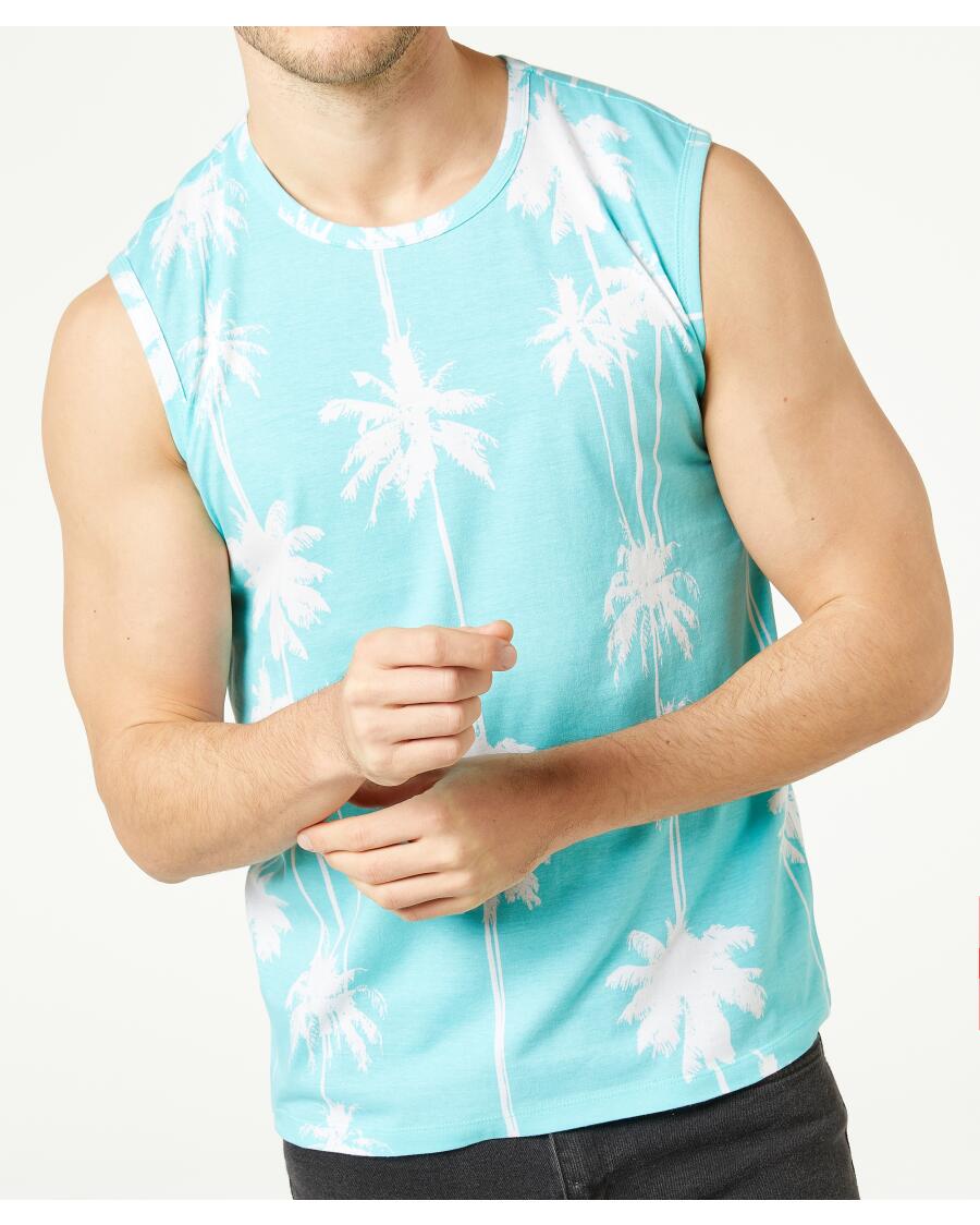 Tanktop Palmen hellblau