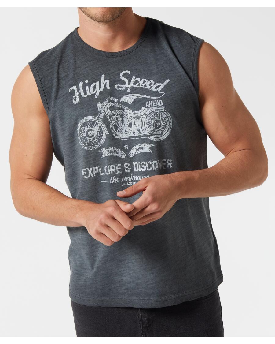 Tanktop Motorrad schwarz