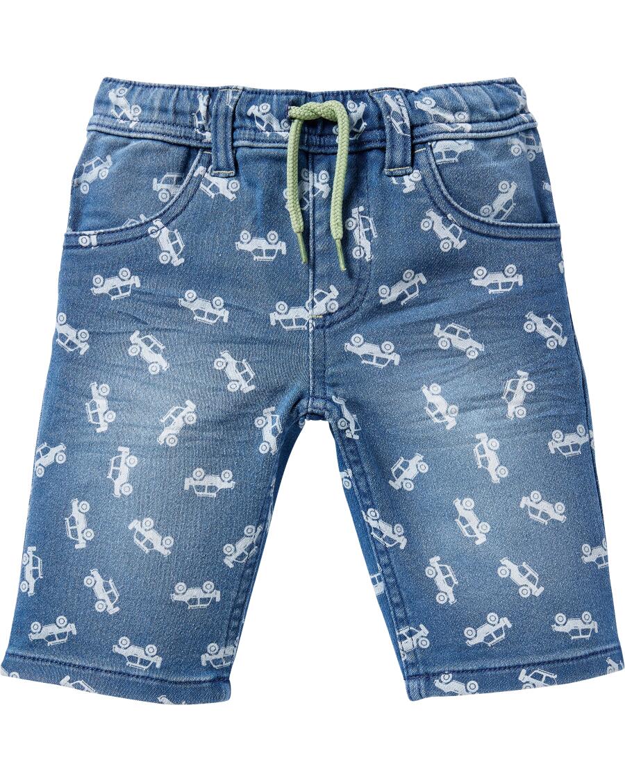 Jeans shorts auto's denimblauw licht gewassen