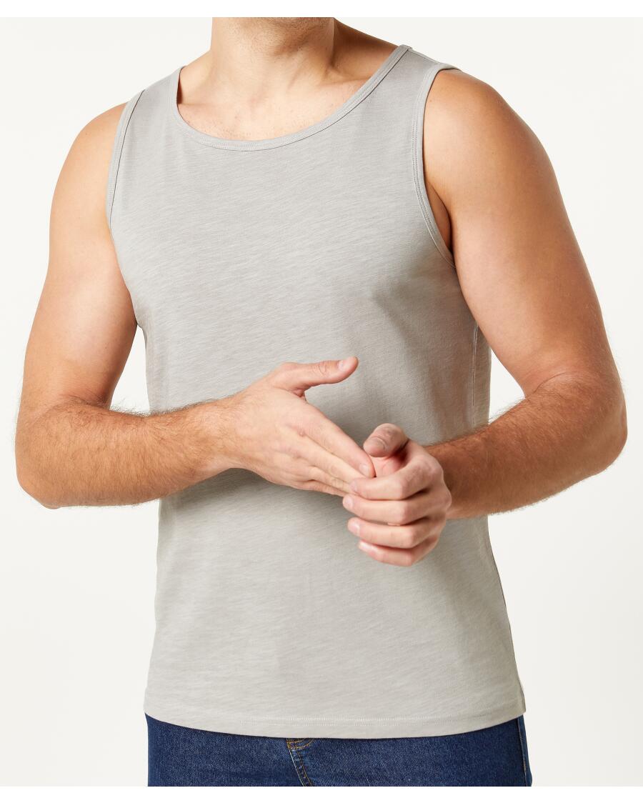 Tanktop aus Baumwolle hellgrau