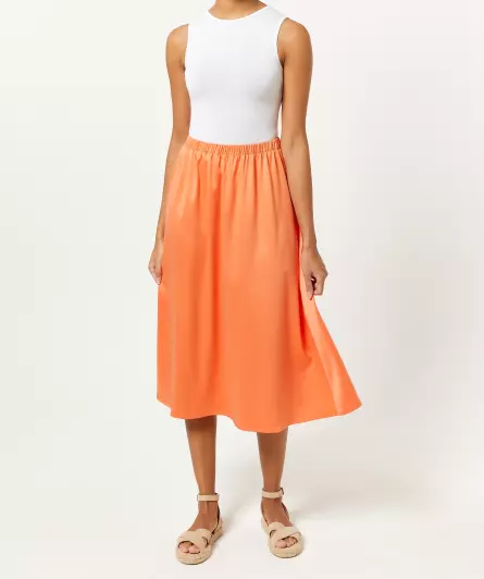 Midi-rok in satijnlook