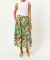 Maxirock mit tropischem Muster grün bedruckt