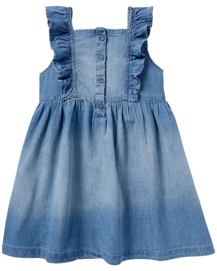 Jeanskleid mit Rüschen jeansblau