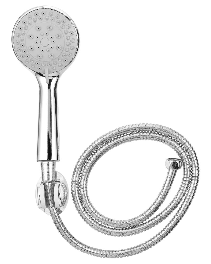 Duschkopf mit Wasserspartaste silber