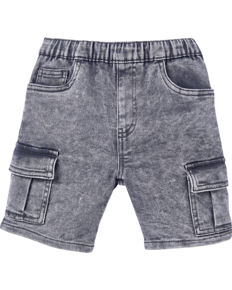 Jeans-Short Stone washed denim licht grijs