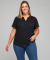 Blouse met korte mouwen zwart