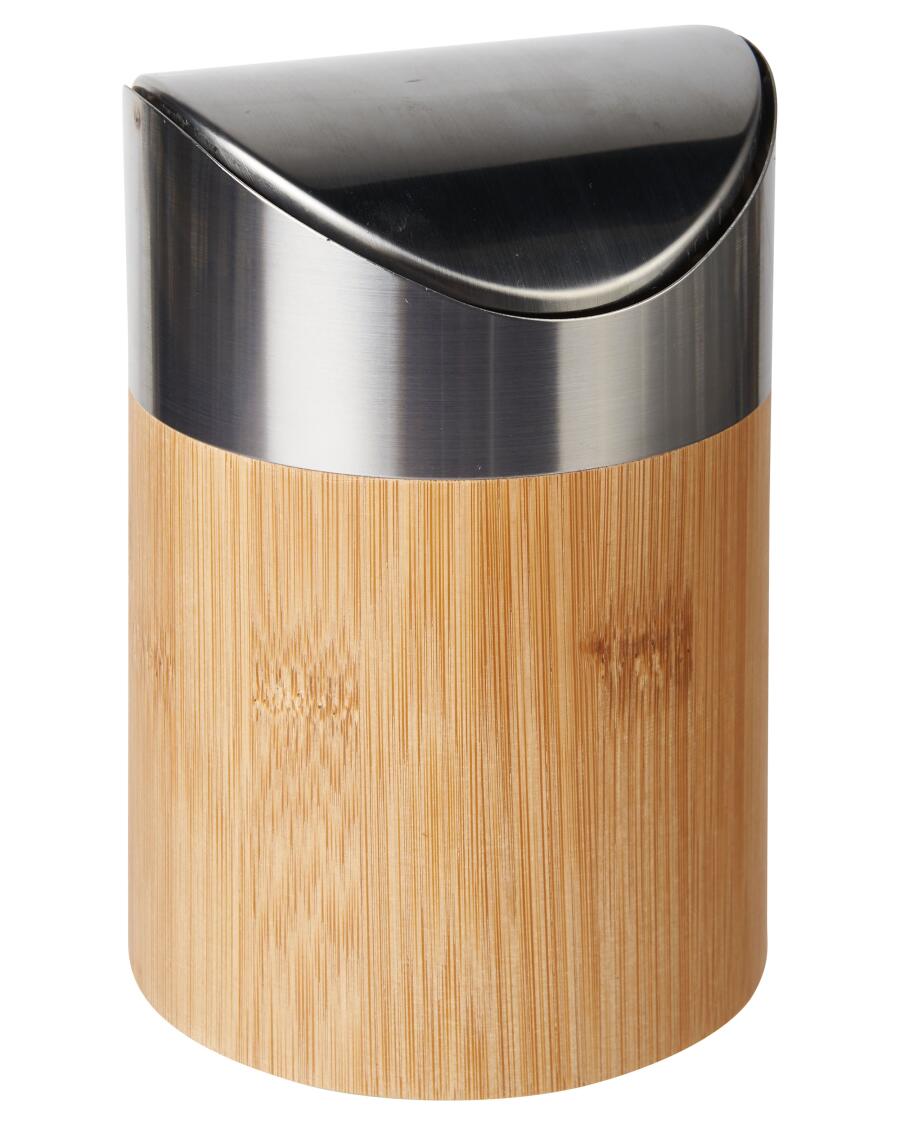 Mülleimer aus Holz naturfarben