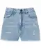 Shorts mit Häkeltasche jeansblau hell ausgewaschen