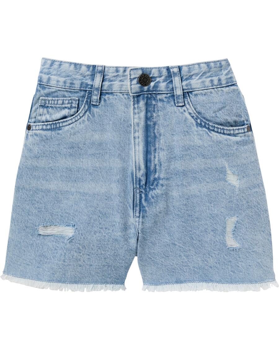 Shorts mit Häkeltasche jeansblau hell ausgewaschen