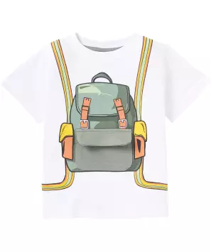 T-Shirt mit Rucksack-Print