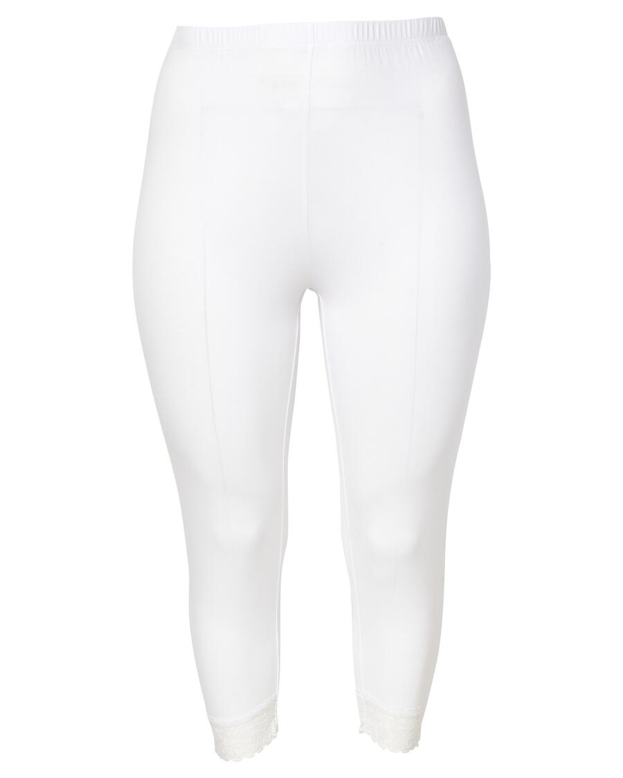 Leggings mit Spitzensaum weiß